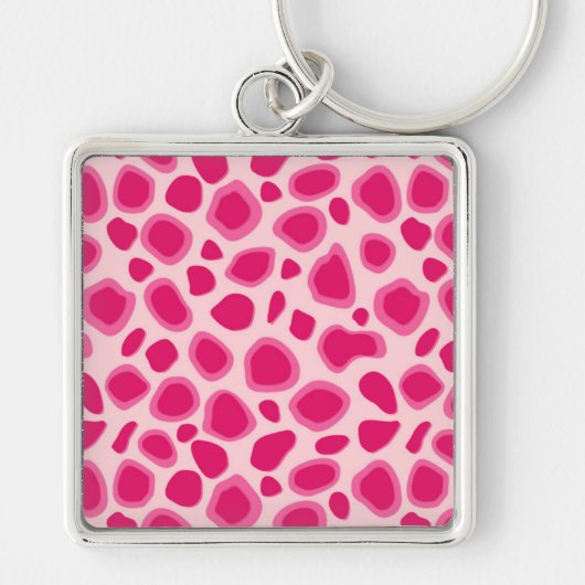 Porte-clés Empreinte de léopard - Fuchsia et rose clair (Devant)