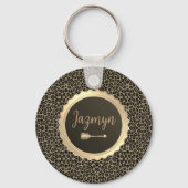 Porte-clés Empreinte de léopard Gold Stylish customisé (Recto)