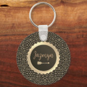 Porte-clés Empreinte de léopard Gold Stylish customisé (Recto)