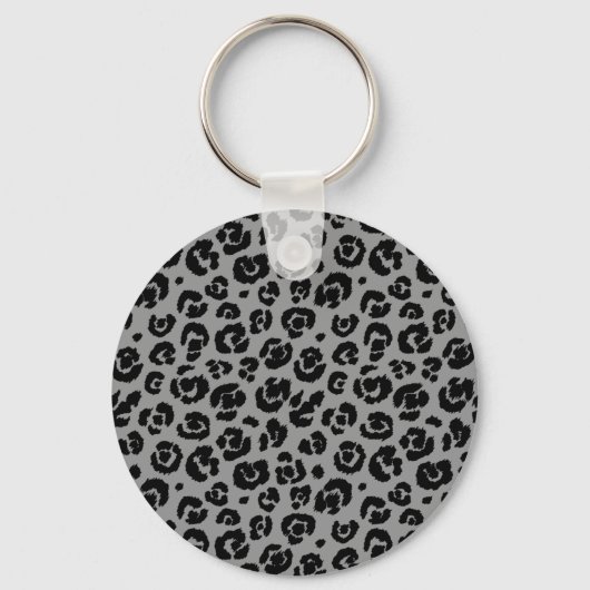 Porte-clés Empreinte de léopard gris gris noir (Recto)