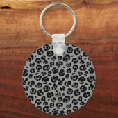 Porte-clés Empreinte de léopard gris gris noir (Recto)