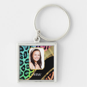 Porte-clés Empreinte de léopard multicolore