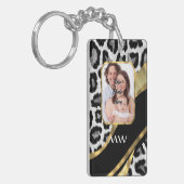 Porte-clés Empreinte de léopard noir et or (Devant gauche)