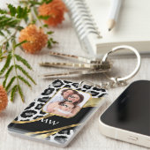 Porte-clés Empreinte de léopard noir et or (Devant droit)