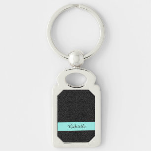 Porte-clés Empreinte de léopard noir moderne Aqua Strip