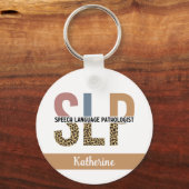 Porte-clés Empreinte de léopard Pathologiste de la parole per (Recto)