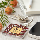 Porte-clés Empreinte de léopard Porte - clé acrylique Chevron (Devant Droit)