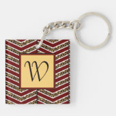 Porte-clés Empreinte de léopard Porte - clé acrylique Chevron (Dos)