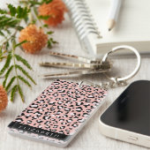 Porte-clés Empreinte de léopard, Spots, Leopard Rose, Votre N (Devant droit)