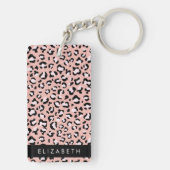 Porte-clés Empreinte de léopard, Spots, Leopard Rose, Votre N (Dos)