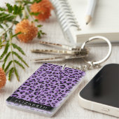 Porte-clés Empreinte de léopard, Spots, Leopard Violet, Votre (Devant droit)