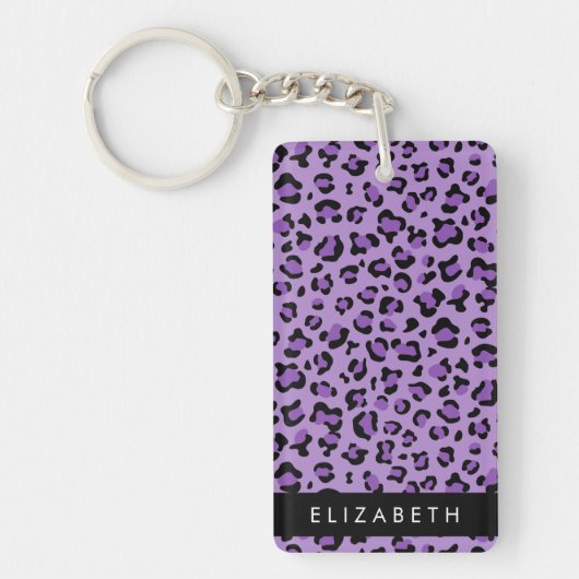 Porte-clés Empreinte de léopard, Spots, Leopard Violet, Votre (Devant)