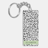 Porte-clés Empreinte de léopard, Spots, Noir Et Blanc, Votre (Devant gauche)