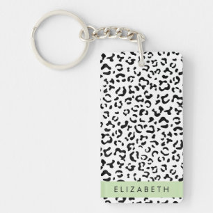 Porte-clés Empreinte de léopard, Spots, Noir Et Blanc, Votre