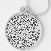 Porte-clés Empreinte de léopard, Zones Léopard, Noir Et Blanc (Devant)
