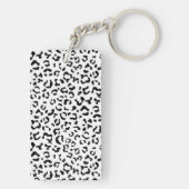 Porte-clés Empreinte de léopard, Zones Léopard, Noir Et Blanc (Dos)