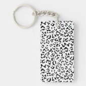 Porte-clés Empreinte de léopard, Zones Léopard, Noir Et Blanc (Devant)