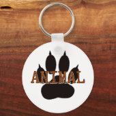 Porte-clés Empreinte de patte d'animal noir (Recto)