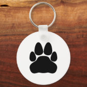 Porte-clés Empreinte de patte de chat noir (Recto)