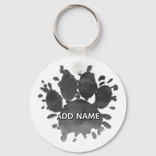 Porte-clés Empreinte de patte de chien Aquarelle Patte de can