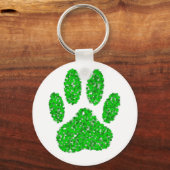 Porte-clés Empreinte de patte de chien de feuillage vert (Recto)