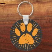 Porte-clés Empreinte de patte de chien de rayon de soleil en (Recto)
