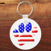 Porte-clés Empreinte de patte de chien Drapeau américain (Recto)