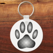 Porte-clés Empreinte de patte de chien en dégradé noir et bla (Recto)