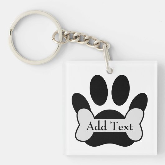 Porte-clés Empreinte de patte De Chien Et Porte - clé Os (Devant)