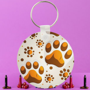Porte-clés Empreinte de patte de chien personnalisé cadeau ph