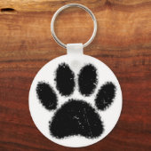 Porte-clés Empreinte de patte De Chien Rough Et Distressed (Recto)