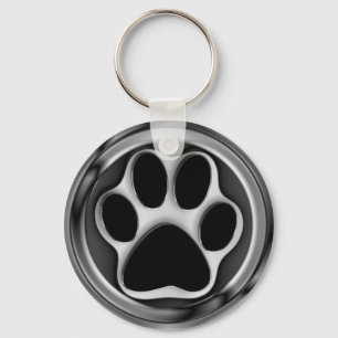 PORTE-CLÉS EMPREINTE DE PATTE DE CHROME