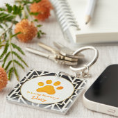 Porte-clés Empreinte de patte Personnalisé Memorial Pet Perte (Devant Droit)