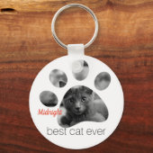 Porte-clés Empreinte de patte photo personnalisé (Recto)