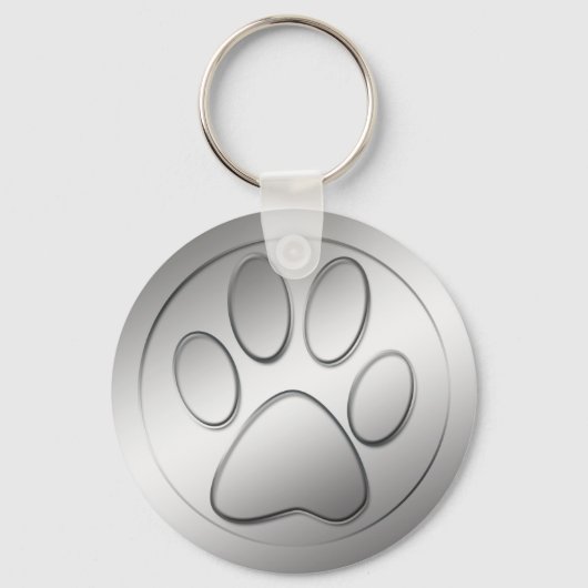 PORTE-CLÉS EMPREINTE DE PATTE SILVER (Recto)