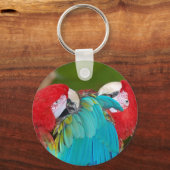 Porte-clés Empreinte de perroquet macaw rouge et bleu (Recto)