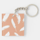 Porte-clés Empreinte de plumes blanches sur pêche douce (Dos)