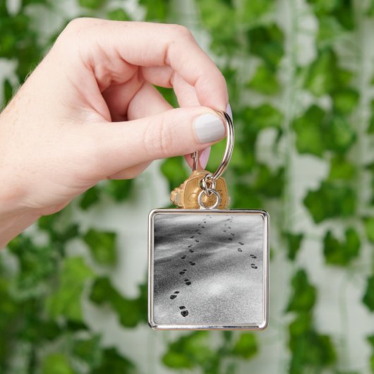 Porte-clés Empreintes de neige (main)