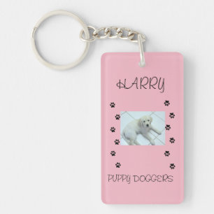 Porte-clés Empreintes de pattes avec 1 photo et nom d'animal