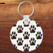 Porte-clés Empreintes de pattes Confetti Et Motif Party Strea (Recto)