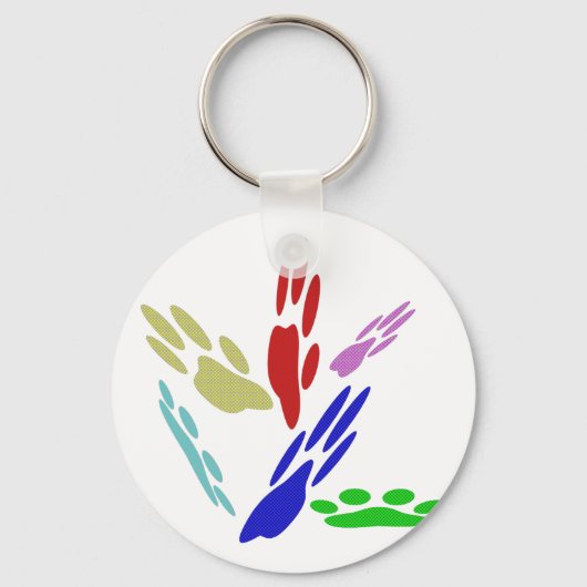 Porte-clés Empreintes de pattes de chiens avec Pois (Recto)