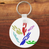 Porte-clés Empreintes de pattes de chiens avec Pois (Recto)