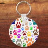 Porte-clés Empreintes de pattes de chiens partout (Recto)