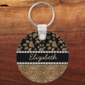 Porte-clés Empreintes de pattes Leopard Spot Rhinestone IMPRI (Recto)