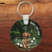 Porte-clés Empreintes de pattes pour toujours nom aimé Texte (Verso)