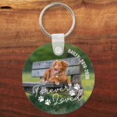 Porte-clés Empreintes de pattes pour toujours nom aimé Texte (Recto)