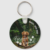 Porte-clés Empreintes de pattes pour toujours nom aimé Texte (Verso)