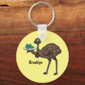 Porte-clés Emu avec dessin animé d'oeufs (Recto)