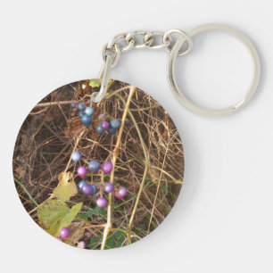 Porte-clés en acrylique à la vigne de baie en porc