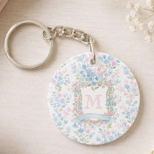 Porte-clés en acrylique à monogramme floral person
